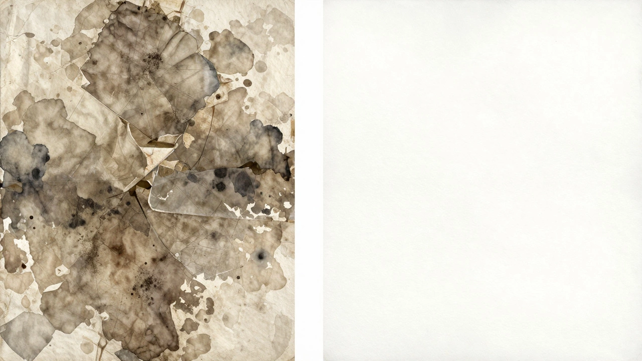 Side-by-side: a ruined watercolour on cheap paper versus a vibrant, well-planned painting on quality paper.