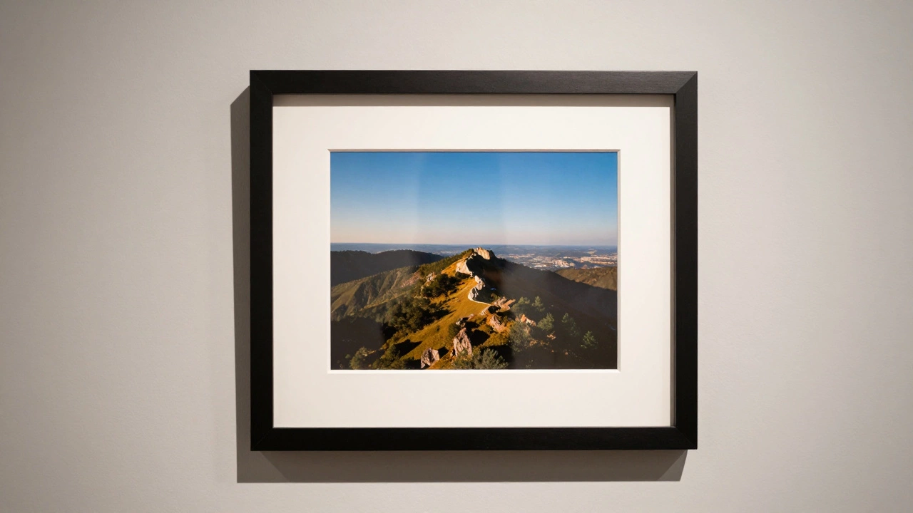 Limited edition artwork behind UV-protective glazing in a frame