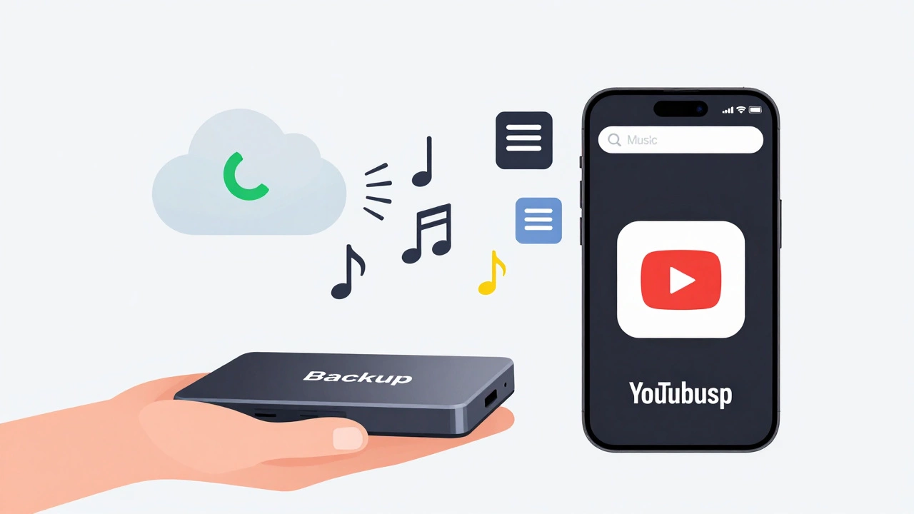 Cloud transferring music files to new app with external hard drive backup