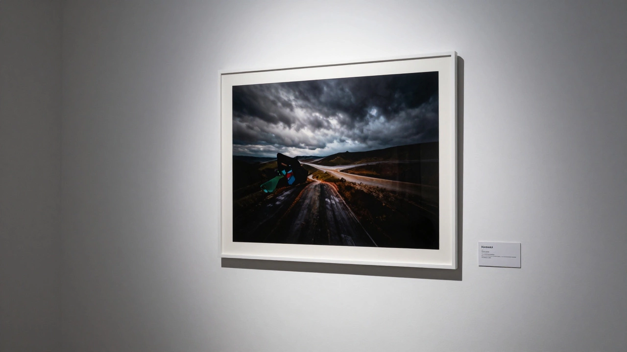 Limited edition fine art print displayed in a minimalist, high-end gallery space