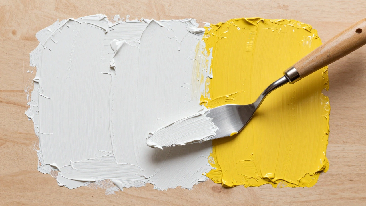 Palette knife leveling thick oil paint strokes