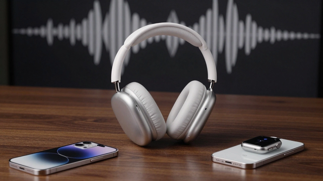 Premium headphones and Apple devices highlighting high-fidelity audio quality